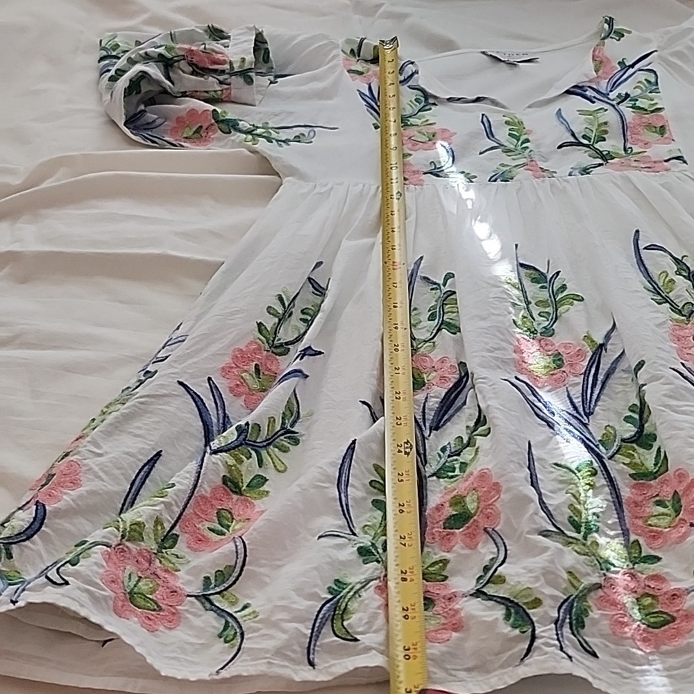 Hayden COTTAGECORE 100% Cotton Floral Embroidered White Dress, Small - Picture 11 of 11